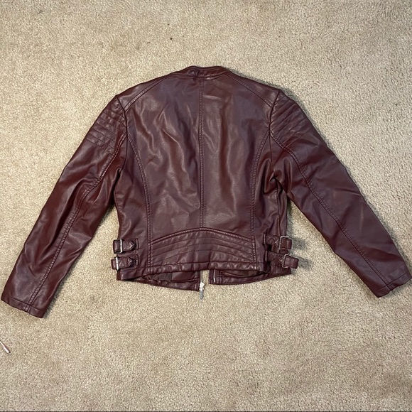 Burgundy Vegan Girls Jacket - Picture 4 of 4